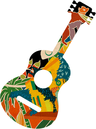 guitare décorée